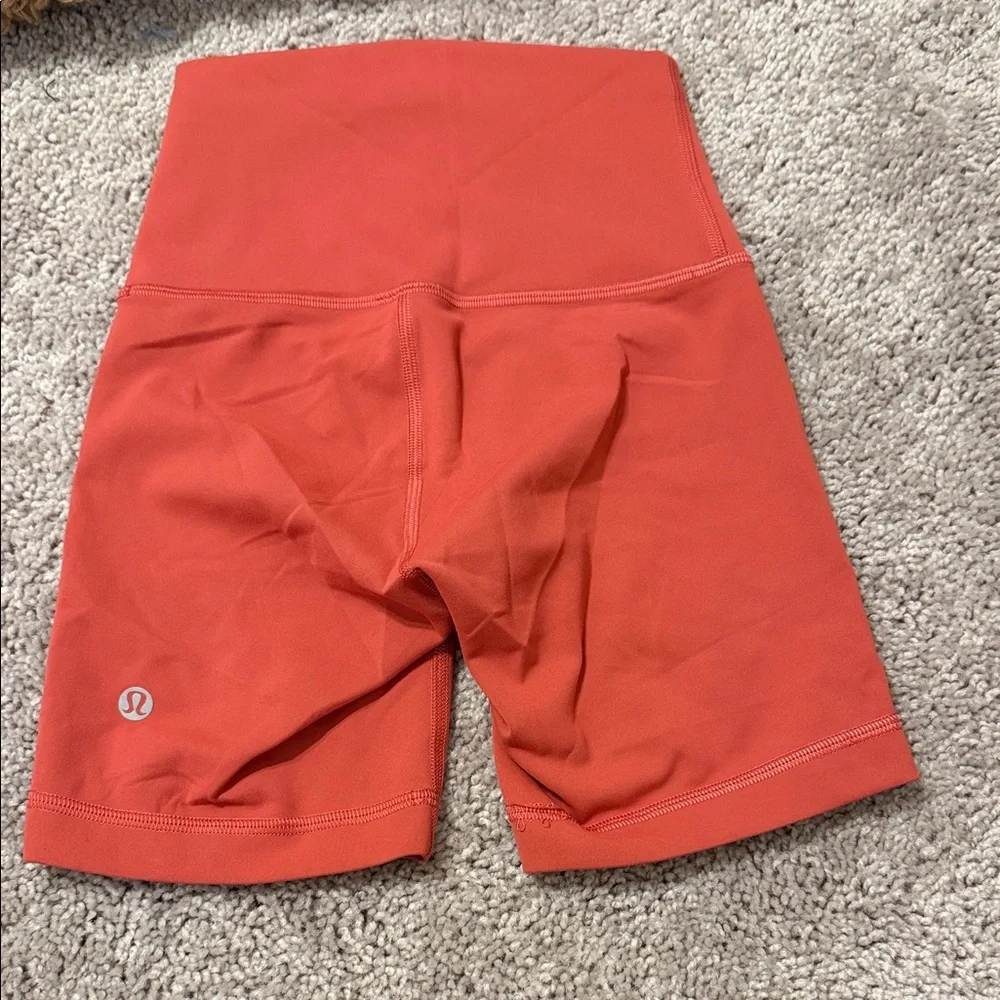 lululemon athletica High-Rise Bike Shorts in Bright Orange